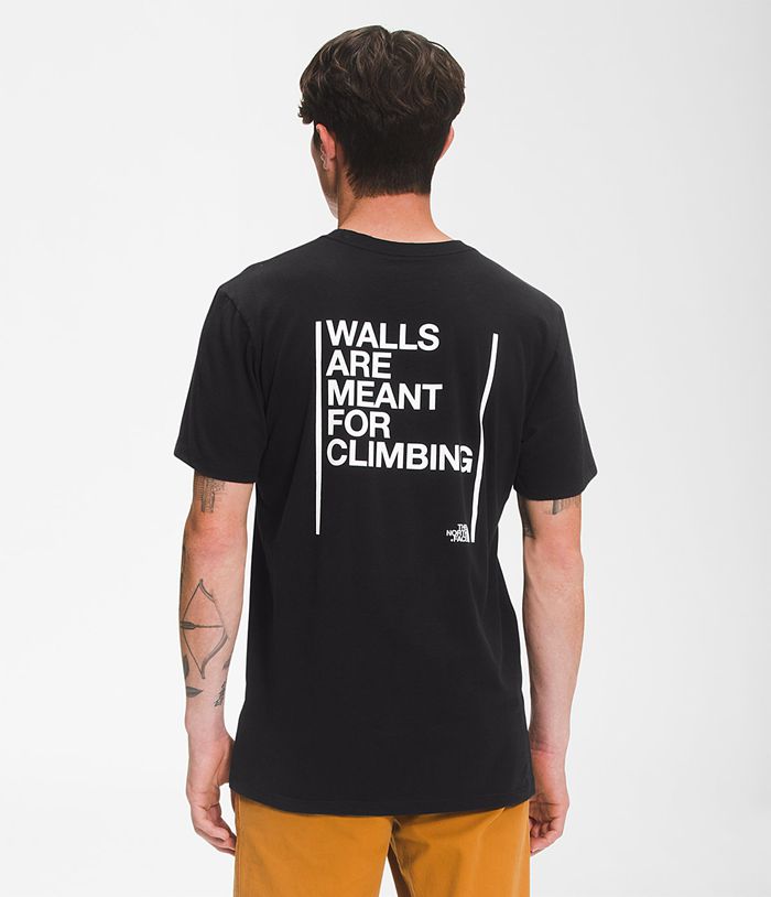 Camiseta The North Face Hombre Manga Corta Walls - Colombia WSKUXG869 - Negras